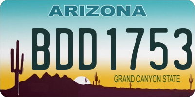 AZ license plate BDD1753