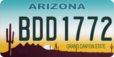 AZ license plate BDD1772