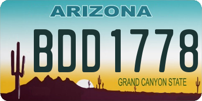 AZ license plate BDD1778