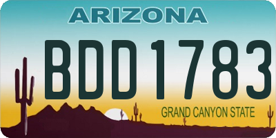 AZ license plate BDD1783