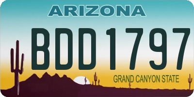 AZ license plate BDD1797