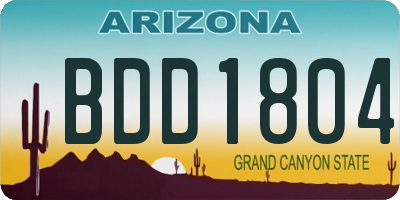 AZ license plate BDD1804