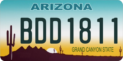 AZ license plate BDD1811