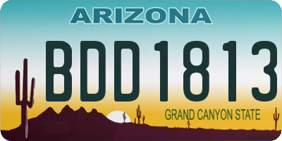 AZ license plate BDD1813