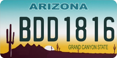AZ license plate BDD1816