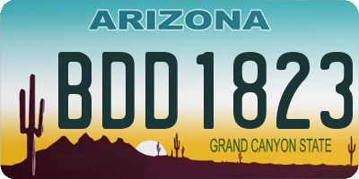 AZ license plate BDD1823