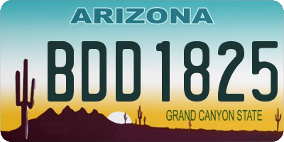 AZ license plate BDD1825