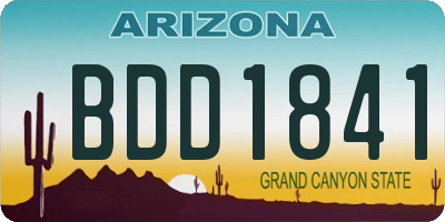 AZ license plate BDD1841