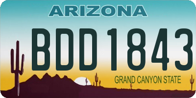 AZ license plate BDD1843