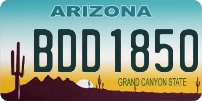 AZ license plate BDD1850