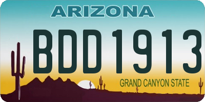 AZ license plate BDD1913