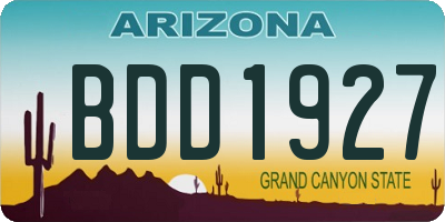AZ license plate BDD1927