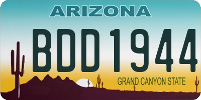 AZ license plate BDD1944