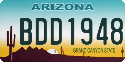 AZ license plate BDD1948