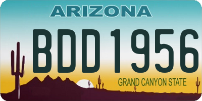 AZ license plate BDD1956