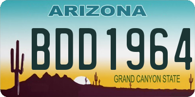 AZ license plate BDD1964