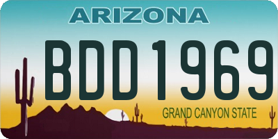 AZ license plate BDD1969
