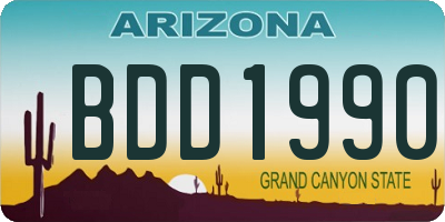 AZ license plate BDD1990