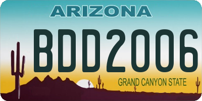 AZ license plate BDD2006