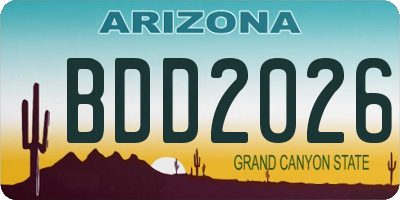 AZ license plate BDD2026
