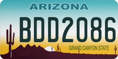 AZ license plate BDD2086