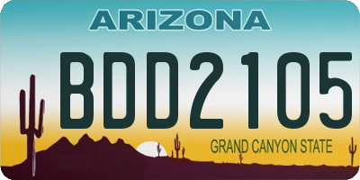 AZ license plate BDD2105