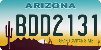 AZ license plate BDD2131
