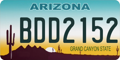 AZ license plate BDD2152