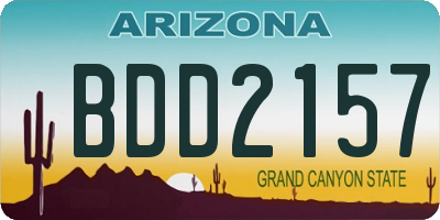 AZ license plate BDD2157
