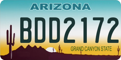 AZ license plate BDD2172