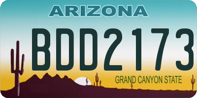 AZ license plate BDD2173