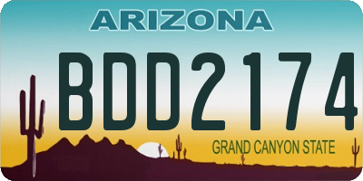 AZ license plate BDD2174