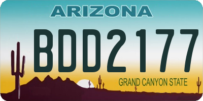AZ license plate BDD2177