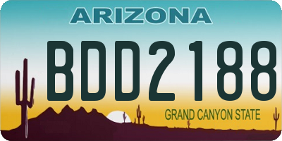AZ license plate BDD2188