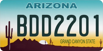 AZ license plate BDD2201