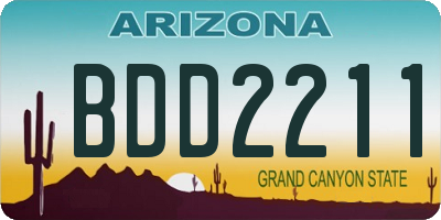 AZ license plate BDD2211