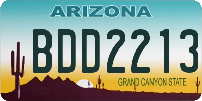 AZ license plate BDD2213