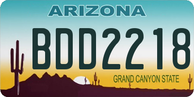 AZ license plate BDD2218