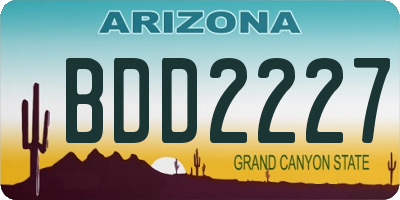 AZ license plate BDD2227