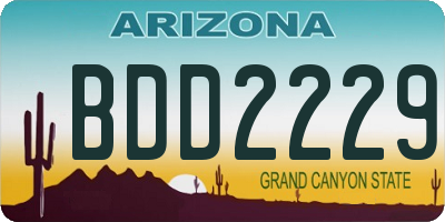 AZ license plate BDD2229