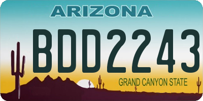 AZ license plate BDD2243