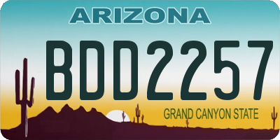 AZ license plate BDD2257