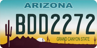 AZ license plate BDD2272