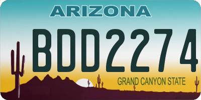 AZ license plate BDD2274