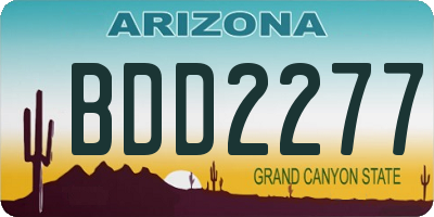 AZ license plate BDD2277