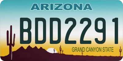 AZ license plate BDD2291