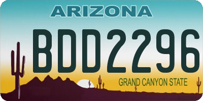 AZ license plate BDD2296