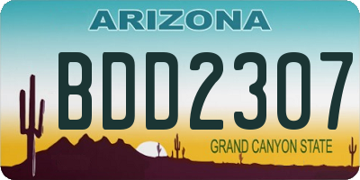AZ license plate BDD2307