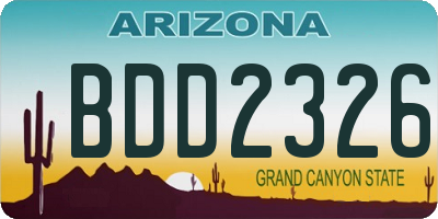 AZ license plate BDD2326