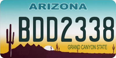 AZ license plate BDD2338